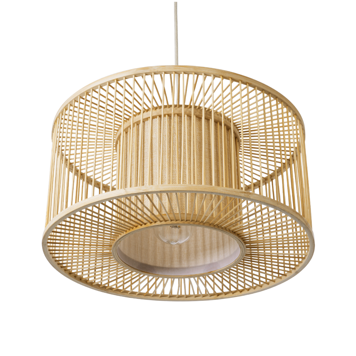 LEDTM® HIBISCUS 01935 Boho Κρεμαστό Φωτιστικό Οροφής με Ντουί 1 x E27 AC 220-240V IP20 - Μπεζ - Μ40 x Π40 x Υ20cm - Image 6