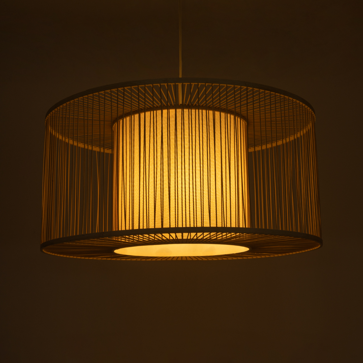 LEDTM® HIBISCUS 01936 Boho Κρεμαστό Φωτιστικό Οροφής με Ντουί 1 x E27 AC 220-240V IP20 - Μπεζ - Μ80 x Π80 x Υ38cm - Image 3
