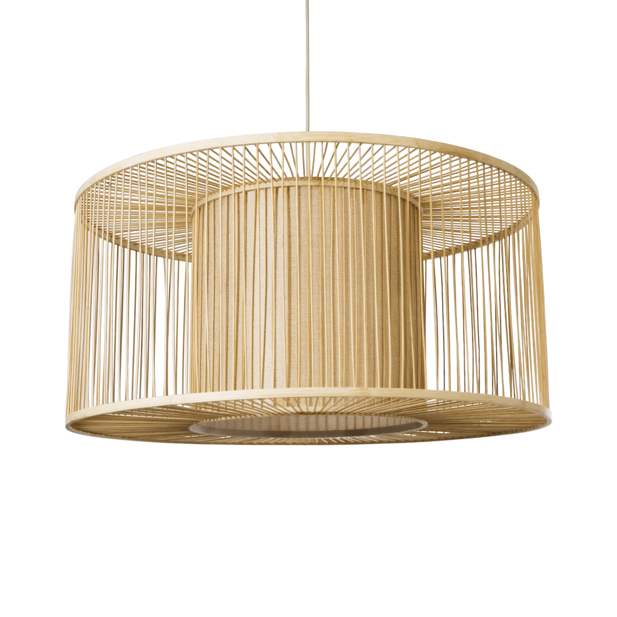 LEDTM® HIBISCUS 01936 Boho Κρεμαστό Φωτιστικό Οροφής με Ντουί 1 x E27 AC 220-240V IP20 - Μπεζ - Μ80 x Π80 x Υ38cm - Image 2