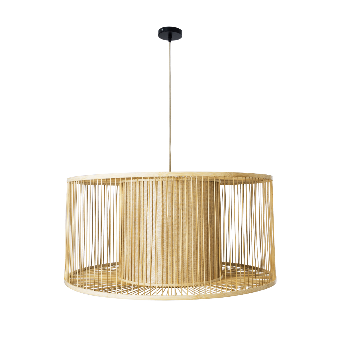 LEDTM® HIBISCUS 01936 Boho Κρεμαστό Φωτιστικό Οροφής με Ντουί 1 x E27 AC 220-240V IP20 - Μπεζ - Μ80 x Π80 x Υ38cm - Image 4