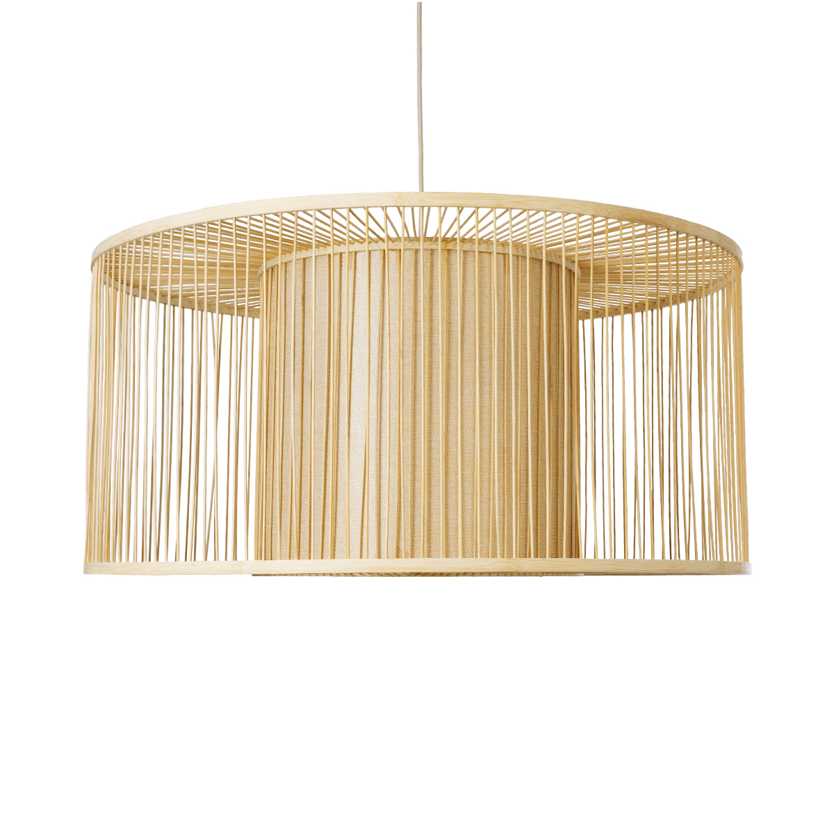 LEDTM® HIBISCUS 01936 Boho Κρεμαστό Φωτιστικό Οροφής με Ντουί 1 x E27 AC 220-240V IP20 - Μπεζ - Μ80 x Π80 x Υ38cm - Image 5