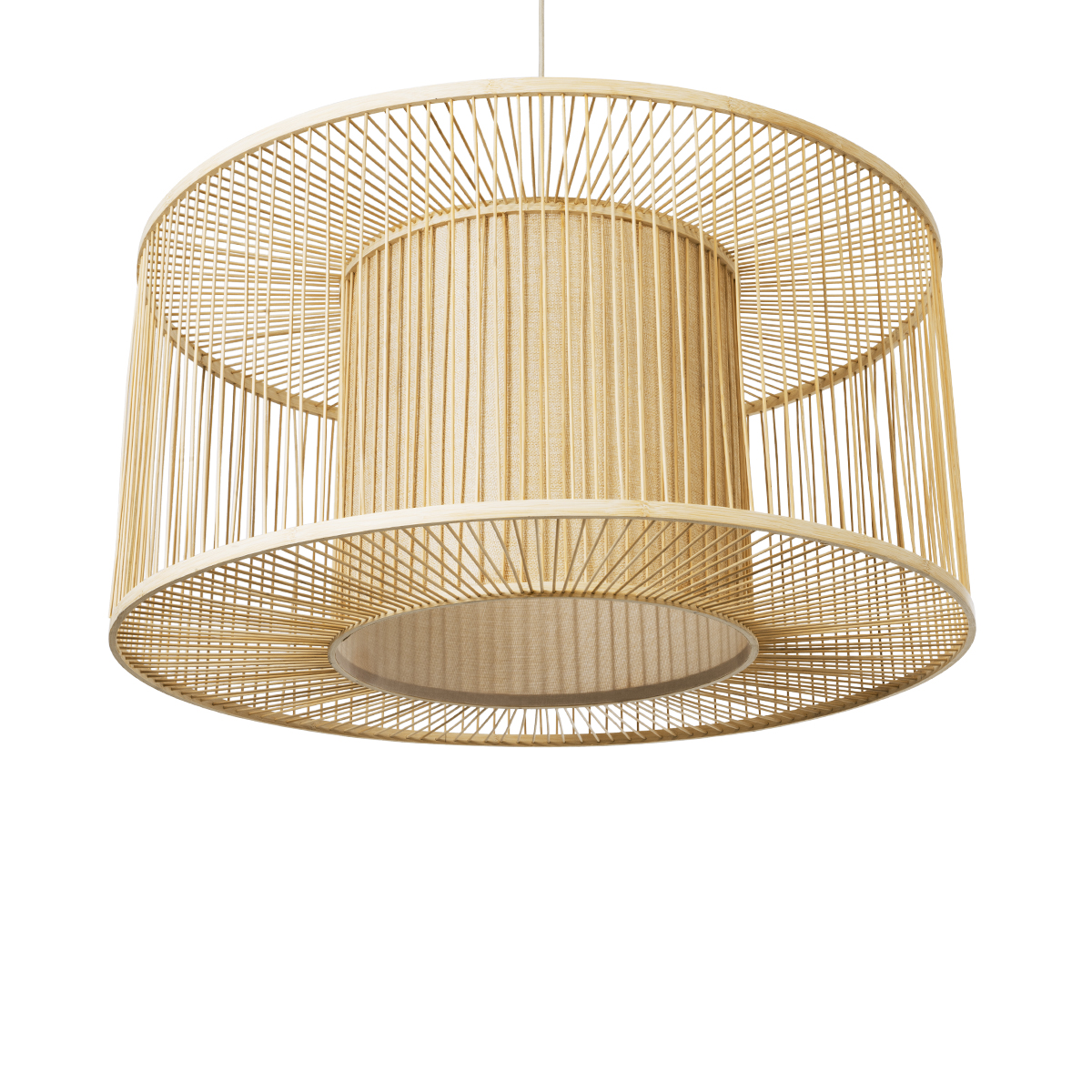 LEDTM® HIBISCUS 01936 Boho Κρεμαστό Φωτιστικό Οροφής με Ντουί 1 x E27 AC 220-240V IP20 - Μπεζ - Μ80 x Π80 x Υ38cm - Image 6