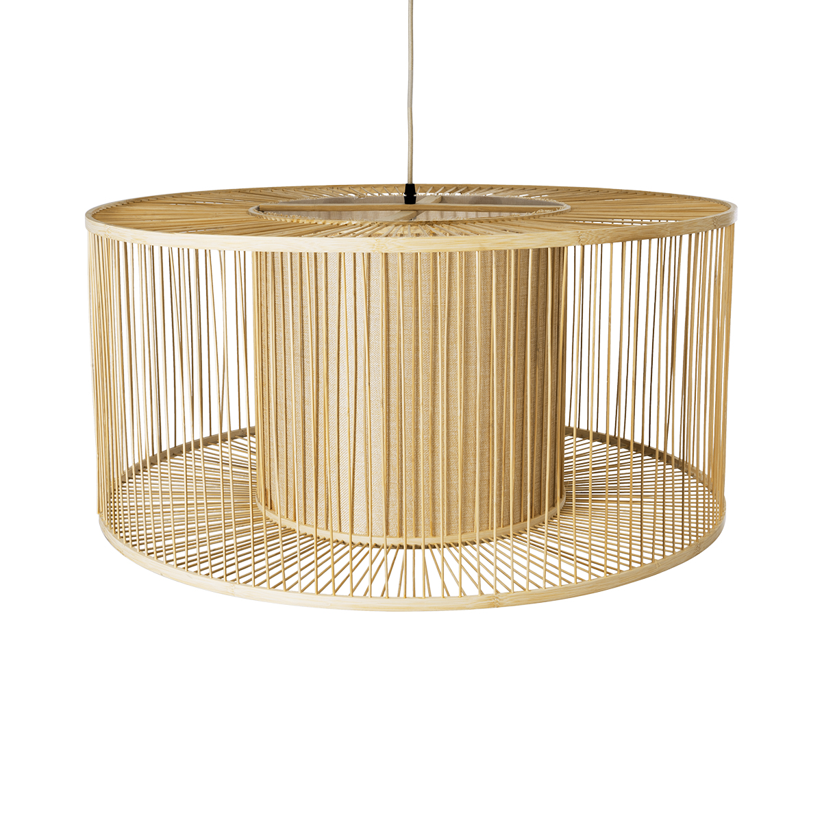 LEDTM® HIBISCUS 01936 Boho Κρεμαστό Φωτιστικό Οροφής με Ντουί 1 x E27 AC 220-240V IP20 - Μπεζ - Μ80 x Π80 x Υ38cm - Image 7
