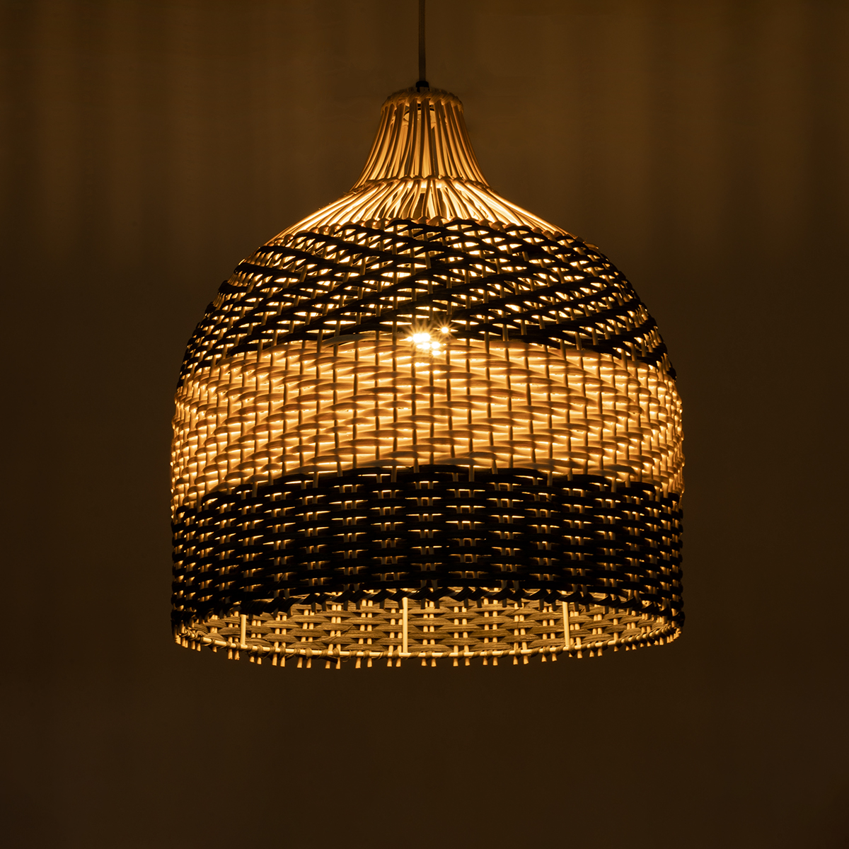 LEDTM® BARBADOS 01944 Boho Κρεμαστό Φωτιστικό Οροφής με Ντουί 1 x E27 AC 220-240V IP20 - Μπεζ & Λαδί - Μ40 x Π40 x Υ45cm - Image 3