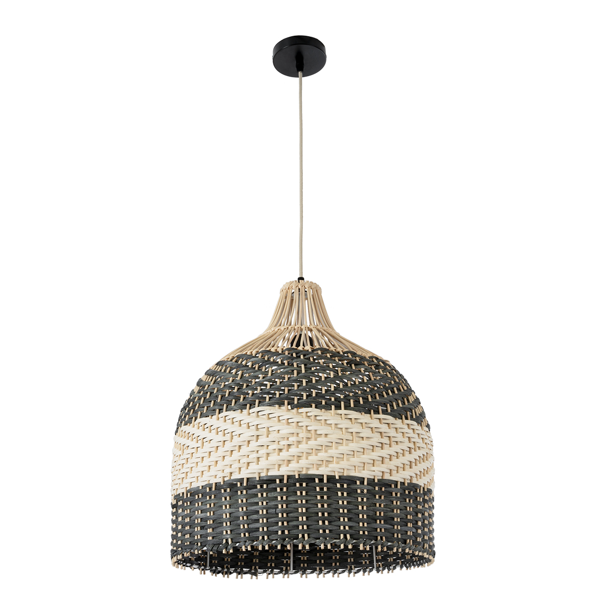 LEDTM® BARBADOS 01944 Boho Κρεμαστό Φωτιστικό Οροφής με Ντουί 1 x E27 AC 220-240V IP20 - Μπεζ & Λαδί - Μ40 x Π40 x Υ45cm - Image 4