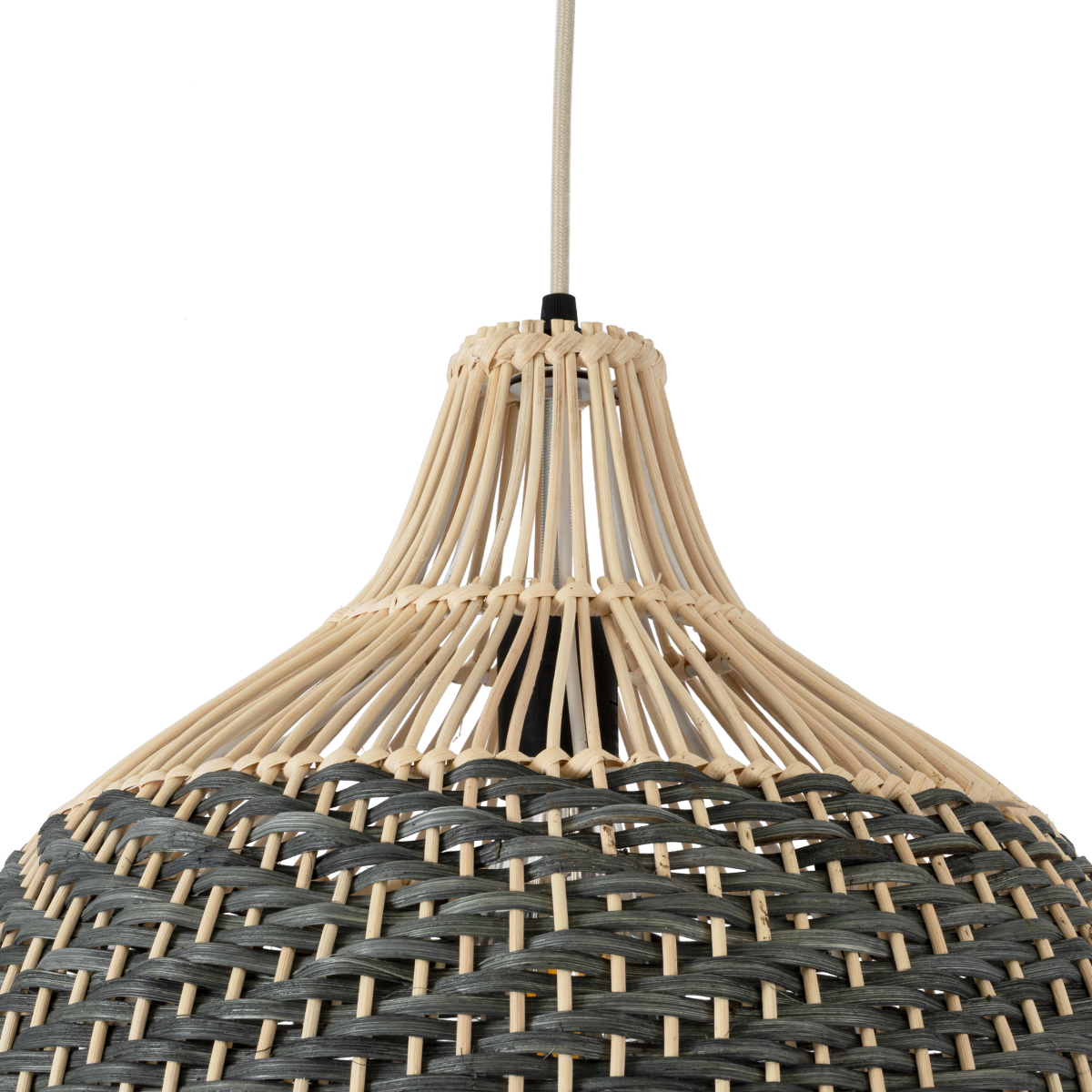 LEDTM® BARBADOS 01944 Boho Κρεμαστό Φωτιστικό Οροφής με Ντουί 1 x E27 AC 220-240V IP20 - Μπεζ & Λαδί - Μ40 x Π40 x Υ45cm - Image 8