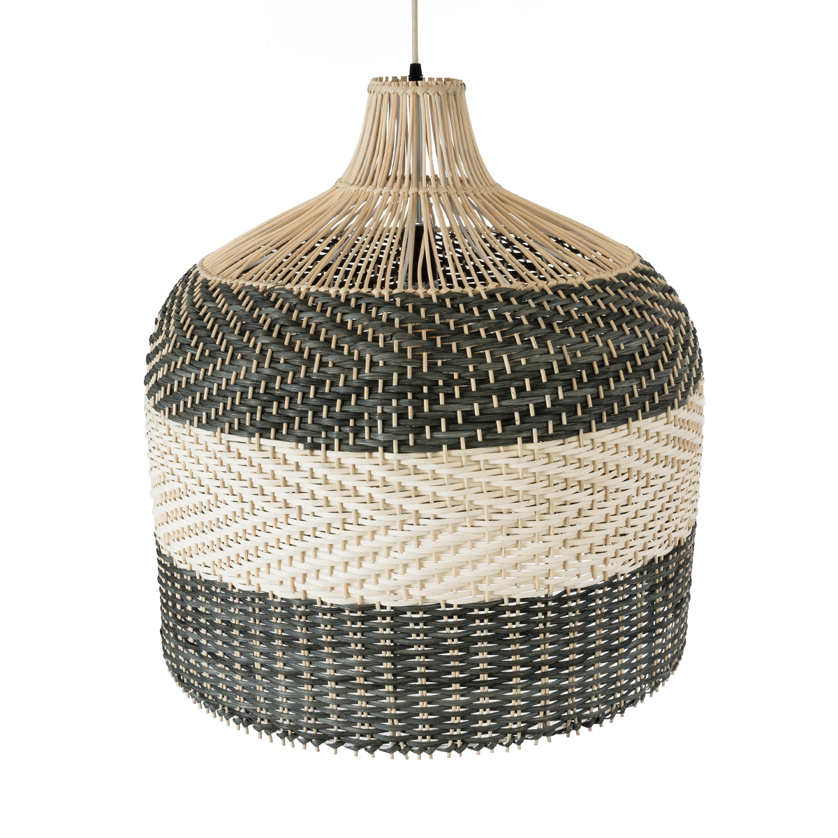 LEDTM® BARBADOS 01945 Boho Κρεμαστό Φωτιστικό Οροφής με Ντουί 1 x E27 AC 220-240V IP20 - Μπεζ & Λαδί - Μ60 x Π60 x Υ60cm - Image 7
