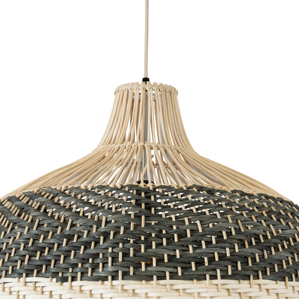 LEDTM® BARBADOS 01945 Boho Κρεμαστό Φωτιστικό Οροφής με Ντουί 1 x E27 AC 220-240V IP20 - Μπεζ & Λαδί - Μ60 x Π60 x Υ60cm - Image 8