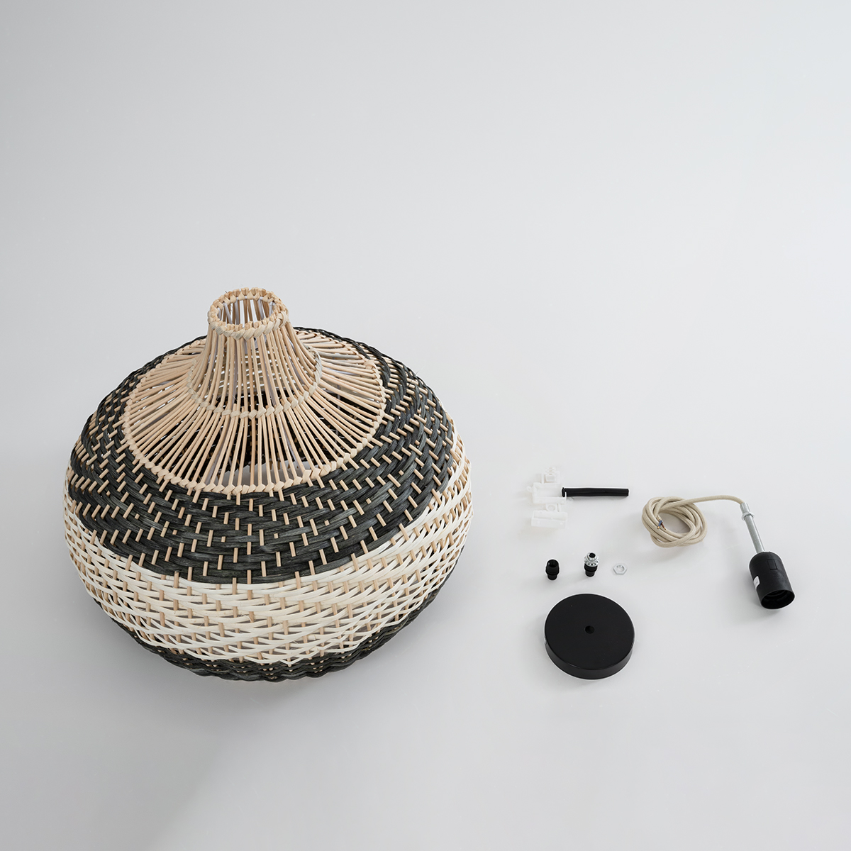 LEDTM® BARBADOS 01946 Boho Κρεμαστό Φωτιστικό Οροφής με Ντουί 1 x E27 AC 220-240V IP20 - Μπεζ & Λαδί - Μ40 x Π40 x Υ34cm - Image 11