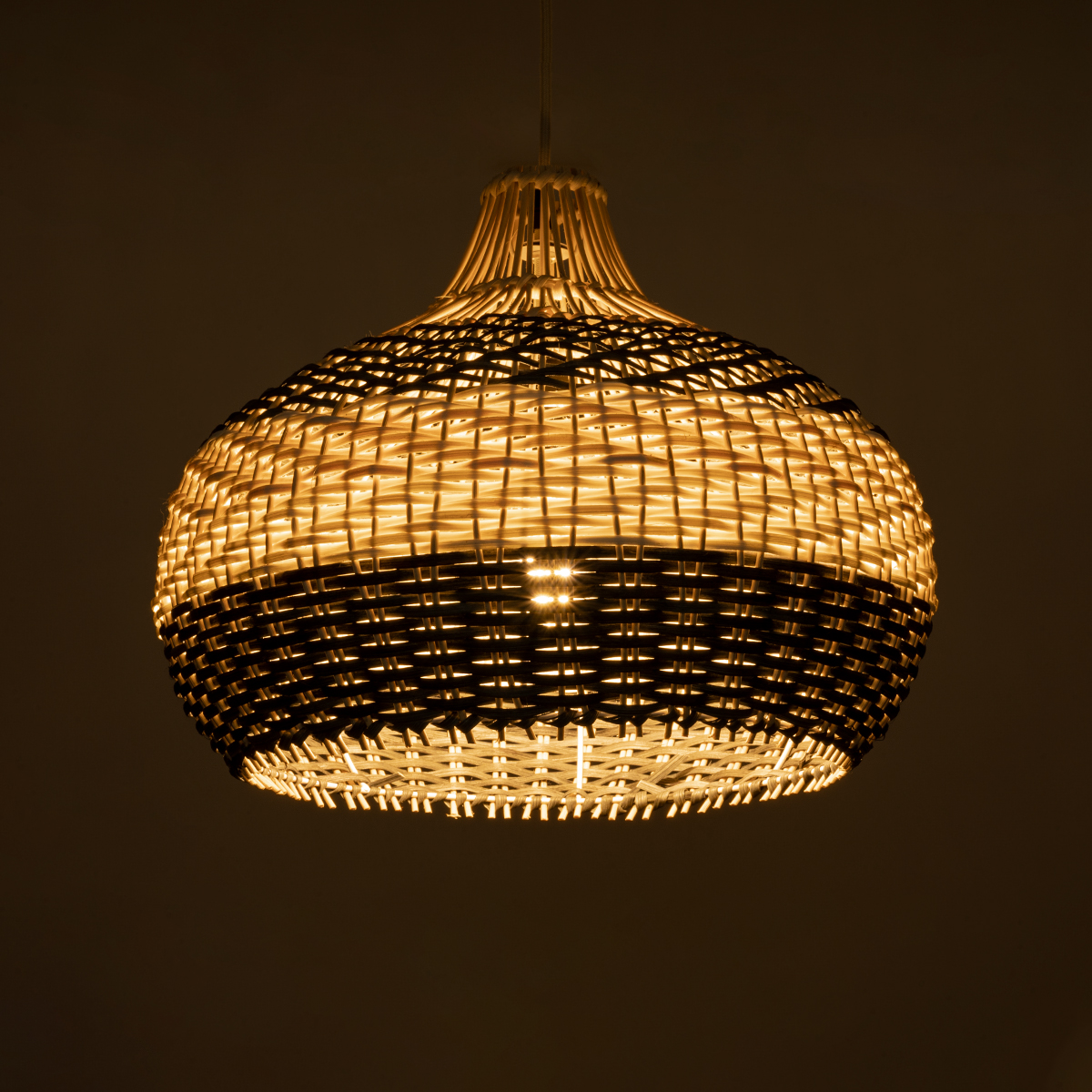 LEDTM® BARBADOS 01946 Boho Κρεμαστό Φωτιστικό Οροφής με Ντουί 1 x E27 AC 220-240V IP20 - Μπεζ & Λαδί - Μ40 x Π40 x Υ34cm - Image 3