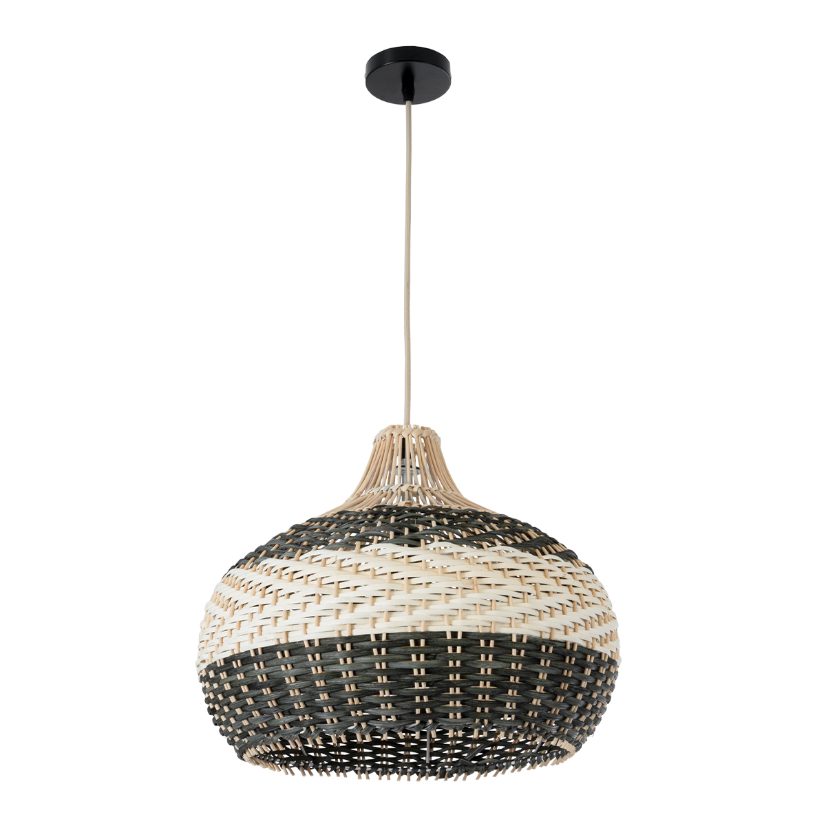 LEDTM® BARBADOS 01946 Boho Κρεμαστό Φωτιστικό Οροφής με Ντουί 1 x E27 AC 220-240V IP20 - Μπεζ & Λαδί - Μ40 x Π40 x Υ34cm - Image 4