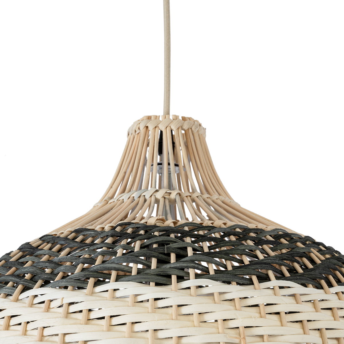 LEDTM® BARBADOS 01946 Boho Κρεμαστό Φωτιστικό Οροφής με Ντουί 1 x E27 AC 220-240V IP20 - Μπεζ & Λαδί - Μ40 x Π40 x Υ34cm - Image 9