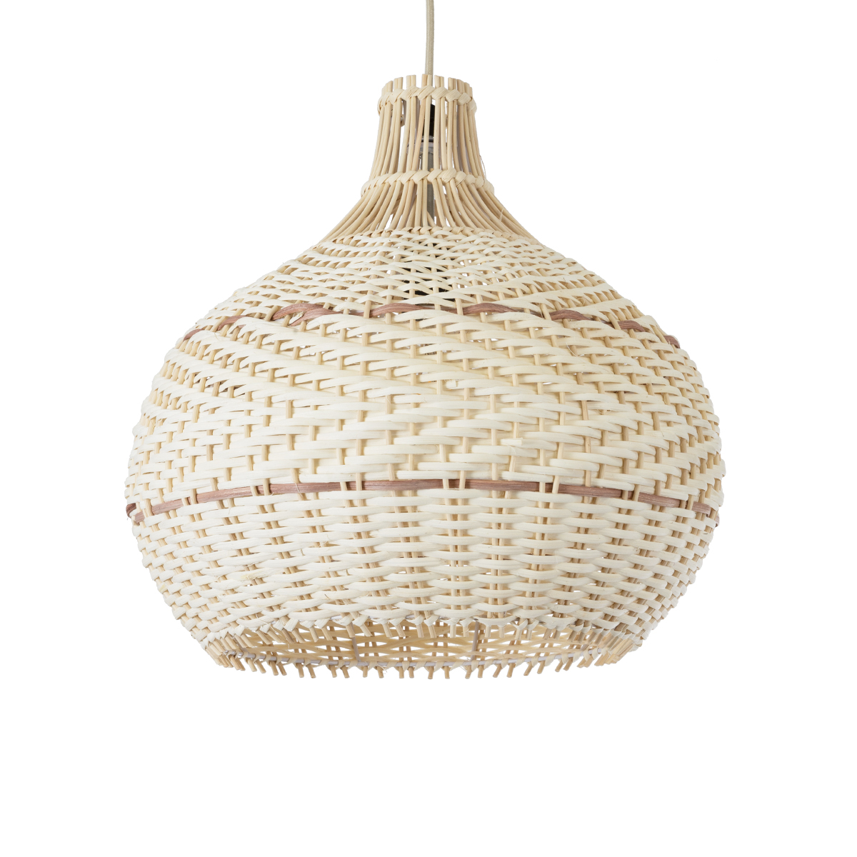 LEDTM® SANTACRUZ 01950 Boho Κρεμαστό Φωτιστικό Οροφής με Ντουί 1 x E27 AC 220-240V IP20 - Μπεζ & Καφέ - Μ40 x Π40 x Υ40cm - Image 2