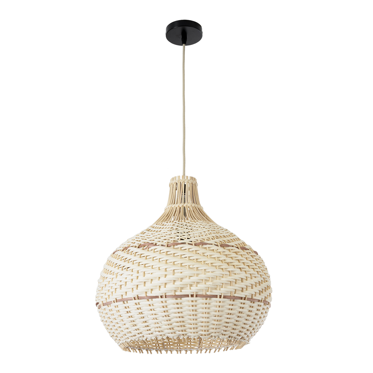 LEDTM® SANTACRUZ 01950 Boho Κρεμαστό Φωτιστικό Οροφής με Ντουί 1 x E27 AC 220-240V IP20 - Μπεζ & Καφέ - Μ40 x Π40 x Υ40cm - Image 4