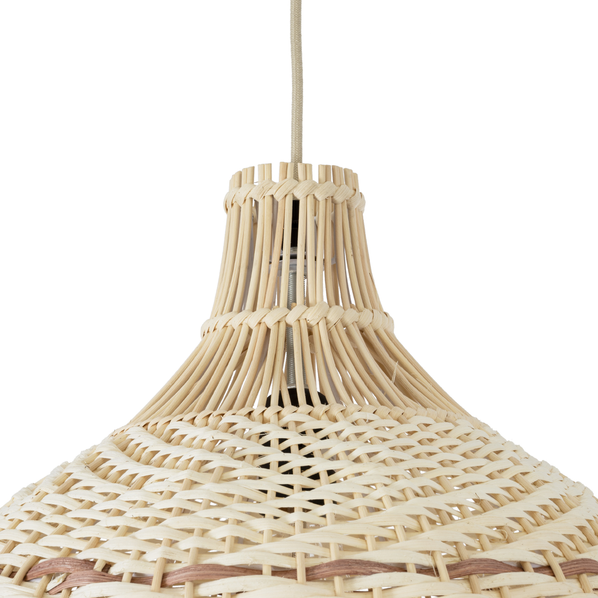 LEDTM® SANTACRUZ 01950 Boho Κρεμαστό Φωτιστικό Οροφής με Ντουί 1 x E27 AC 220-240V IP20 - Μπεζ & Καφέ - Μ40 x Π40 x Υ40cm - Image 8