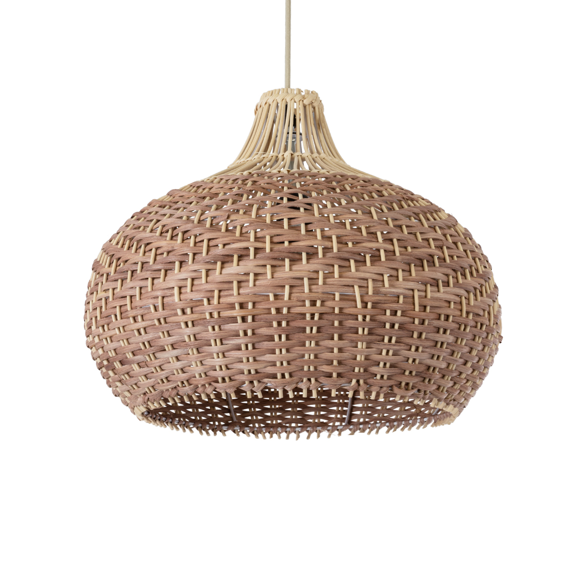 LEDTM® PANAMA 01952 Boho Κρεμαστό Φωτιστικό Οροφής με Ντουί 1 x E27 AC 220-240V IP20 - Μπεζ & Καφέ - Μ40 x Π40 x Υ34cm - Image 2