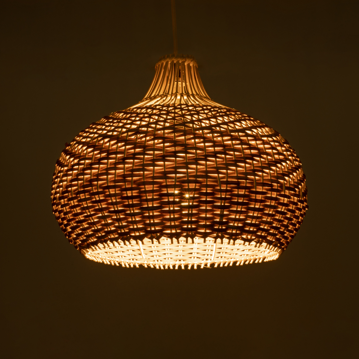 LEDTM® PANAMA 01952 Boho Κρεμαστό Φωτιστικό Οροφής με Ντουί 1 x E27 AC 220-240V IP20 - Μπεζ & Καφέ - Μ40 x Π40 x Υ34cm - Image 3