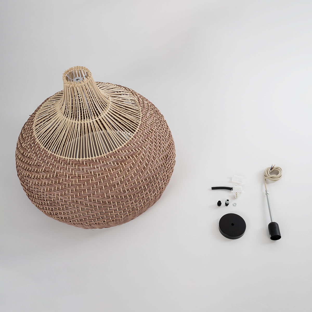 LEDTM® PANAMA 01953 Boho Κρεμαστό Φωτιστικό Οροφής με Ντουί 1 x E27 AC 220-240V IP20 - Μπεζ & Καφέ - Μ60 x Π60 x Υ60cm - Image 11