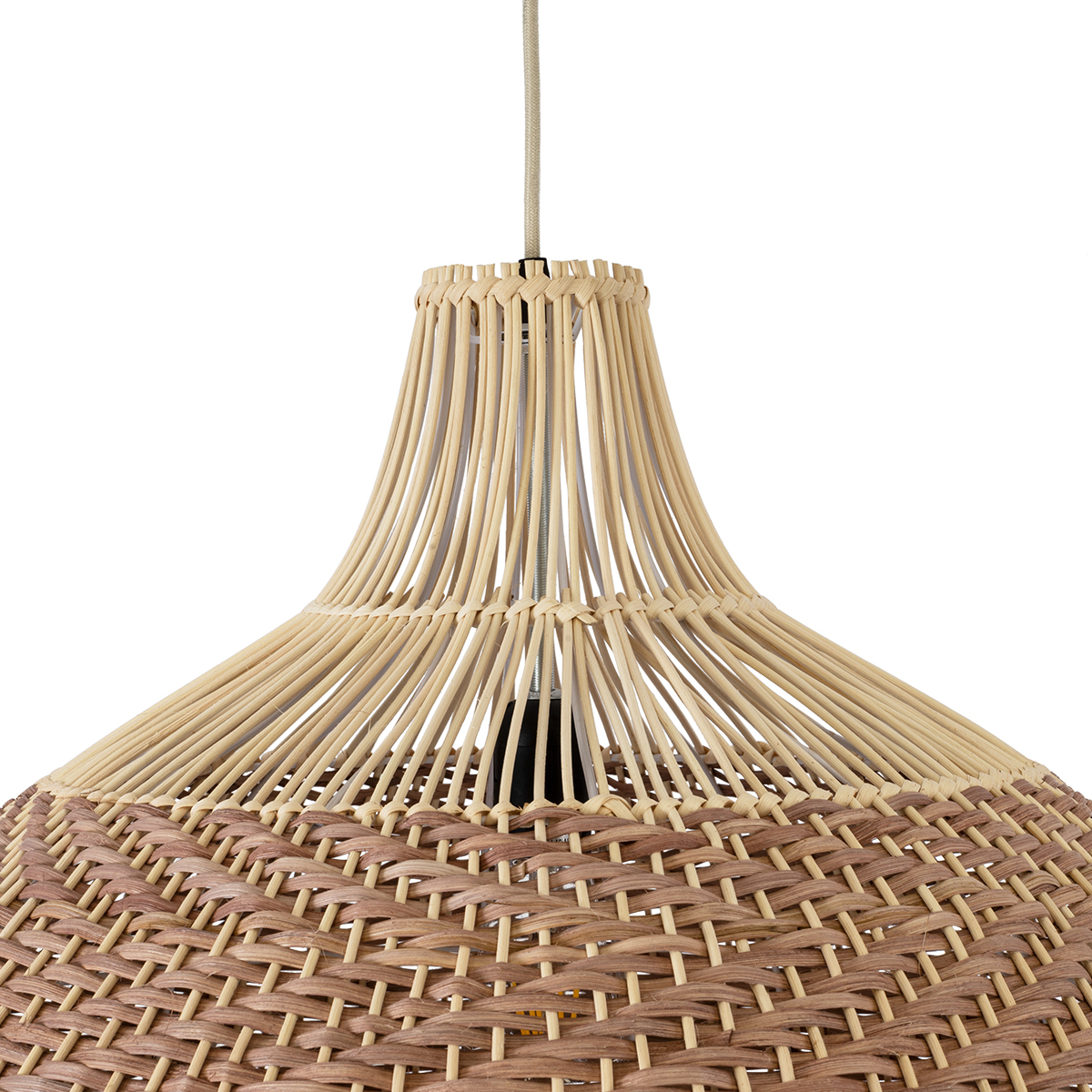 LEDTM® PANAMA 01953 Boho Κρεμαστό Φωτιστικό Οροφής με Ντουί 1 x E27 AC 220-240V IP20 - Μπεζ & Καφέ - Μ60 x Π60 x Υ60cm - Image 8