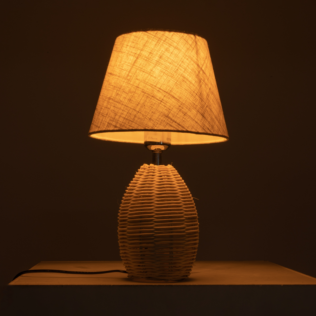 LEDTM® HASUMI 01956 Boho Επιτραπέζιο Φωτιστικό Πορτατίφ με Ντουί 1 x E27 AC 220-240V IP20 - Μπεζ - Μ23 x Π23 x Υ40cm - Image 8
