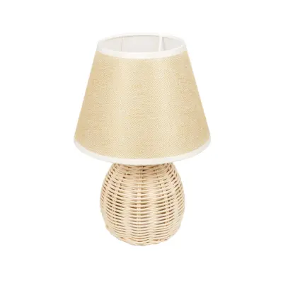 Alternative view of LEDTM® HASUMI 01957 Boho Επιτραπέζιο Φωτιστικό Πορτατίφ με Ντουί 1 x E27 AC 220-240V IP20 - Μπεζ & Λευκό - Μ19 x Π19 x Υ30cm