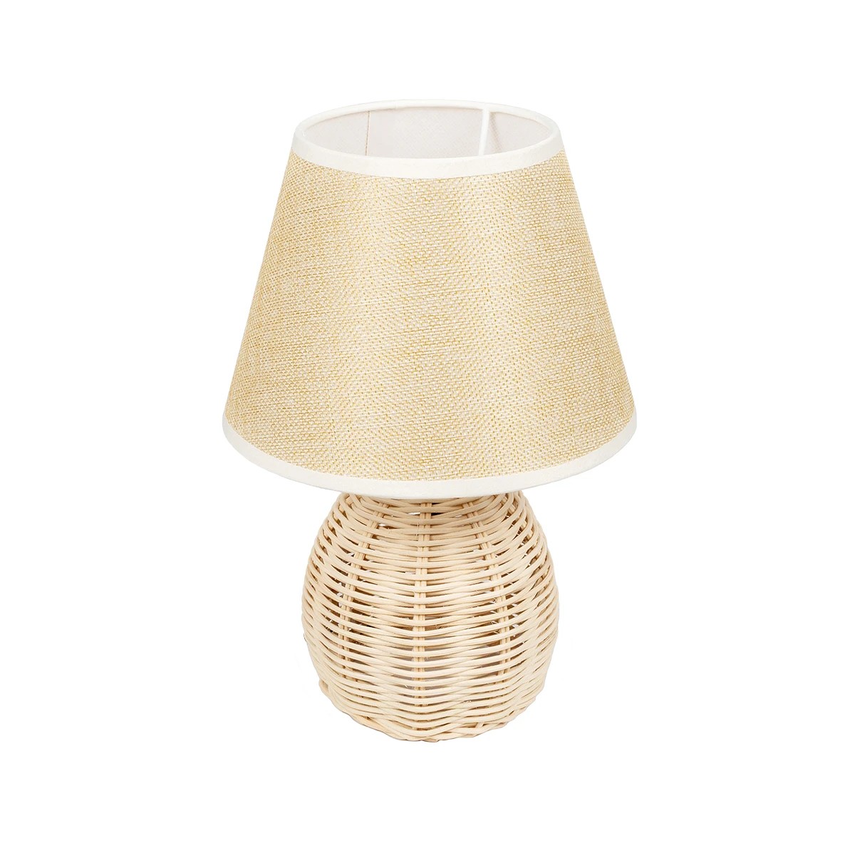 LEDTM® HASUMI 01957 Boho Επιτραπέζιο Φωτιστικό Πορτατίφ με Ντουί 1 x E27 AC 220-240V IP20 - Μπεζ & Λευκό - Μ19 x Π19 x Υ30cm - Image 2