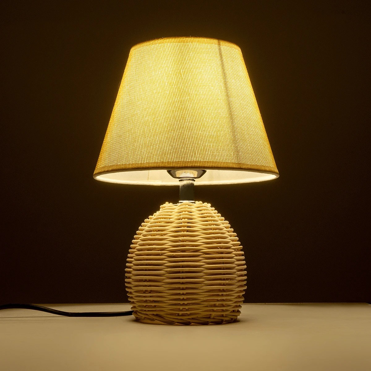 LEDTM® HASUMI 01957 Boho Επιτραπέζιο Φωτιστικό Πορτατίφ με Ντουί 1 x E27 AC 220-240V IP20 - Μπεζ & Λευκό - Μ19 x Π19 x Υ30cm - Image 8