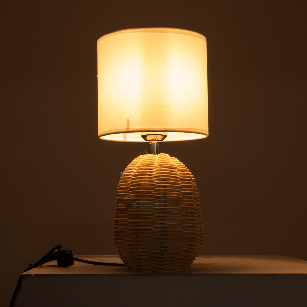 LEDTM® HASUMI 01958 Boho Επιτραπέζιο Φωτιστικό Πορτατίφ με Ντουί 1 x E27 AC 220-240V IP20 - Μπεζ & Λευκό - Μ18 x Π18 x Υ36cm - Image 8