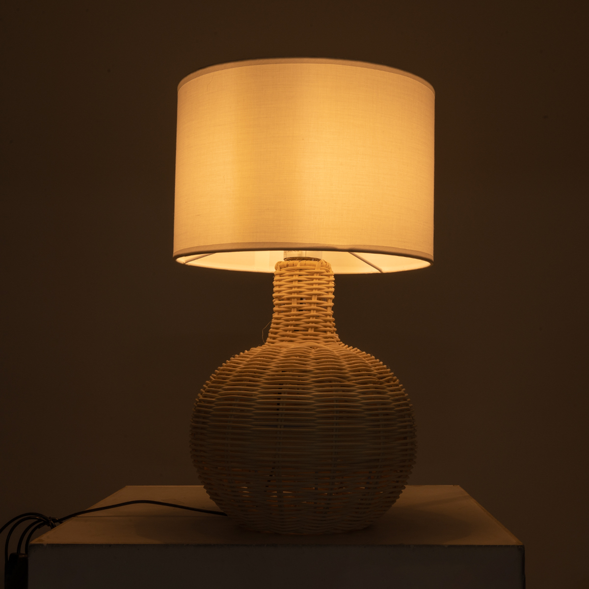 LEDTM® HASUMI 01959 Boho Επιτραπέζιο Φωτιστικό Πορτατίφ με Ντουί 1 x E27 AC 220-240V IP20 - Μπεζ & Λευκό - Μ30 x Π30 x Υ50cm - Image 8