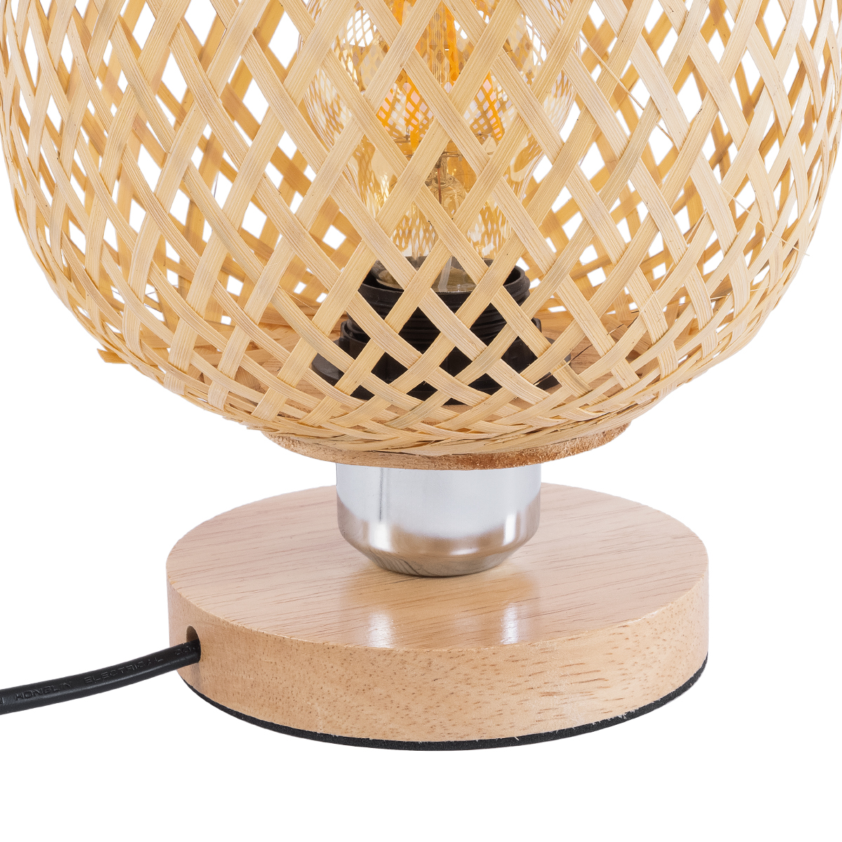 LEDTM® KERRY 01981 Boho Επιτραπέζιο Φωτιστικό Πορτατίφ με Ντουί 1 x E27 AC 220-240V IP20 - Μπεζ - Μ18 x Π18 x Υ25cm - Image 6