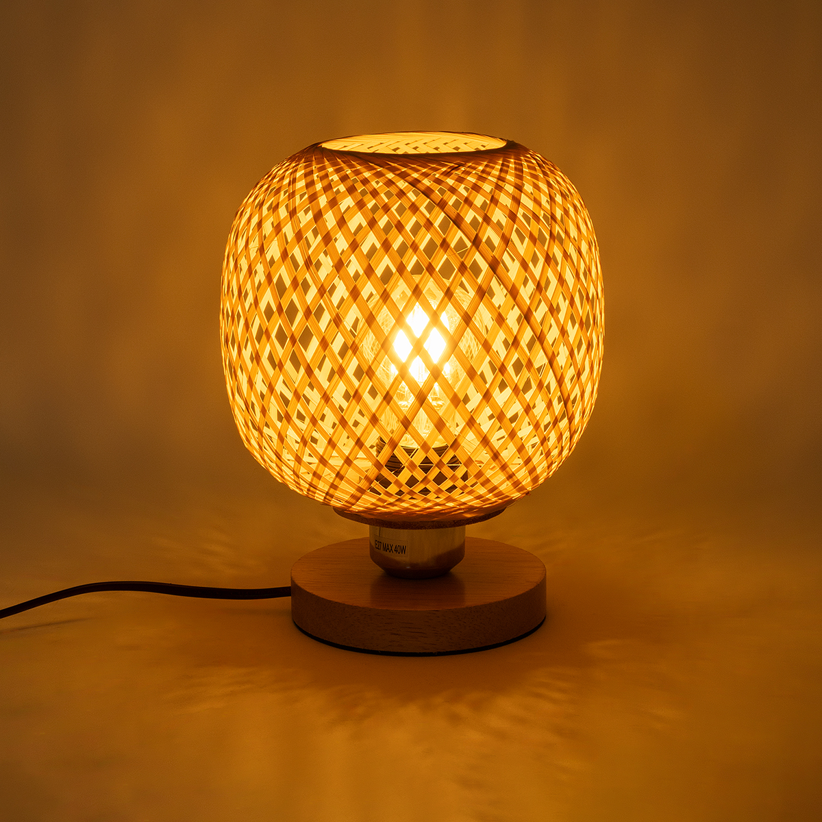 LEDTM® KERRY 01981 Boho Επιτραπέζιο Φωτιστικό Πορτατίφ με Ντουί 1 x E27 AC 220-240V IP20 - Μπεζ - Μ18 x Π18 x Υ25cm - Image 8