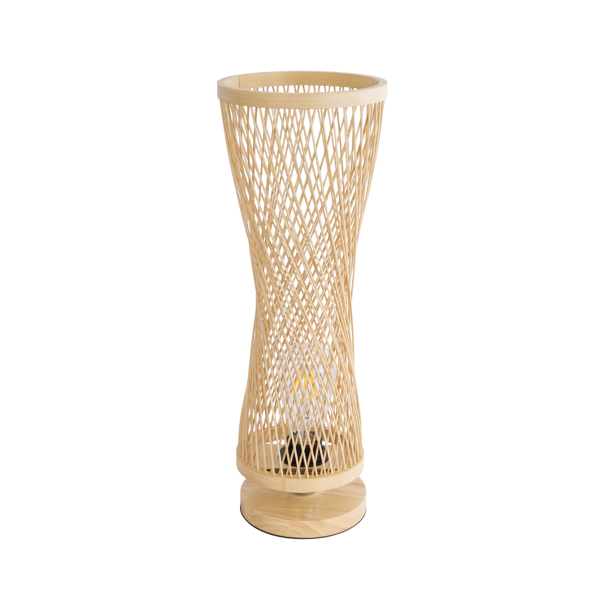 LEDTM® ROWAN 01994 Boho Επιτραπέζιο Φωτιστικό Πορτατίφ με Ντουί 1 x E27 AC 220-240V IP20 - Μπεζ - Μ17 x Π17 x Υ42cm - Image 2