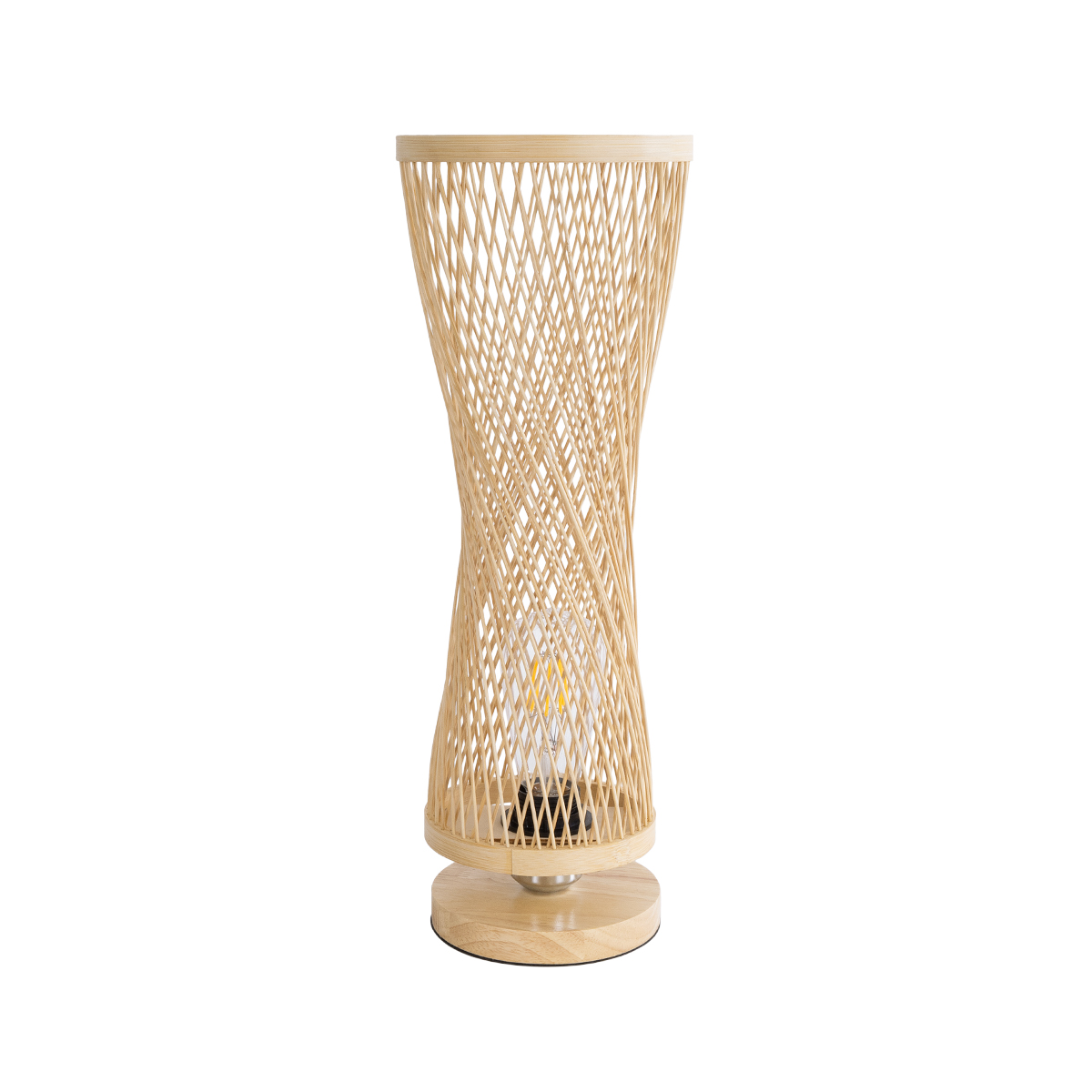 LEDTM® ROWAN 01994 Boho Επιτραπέζιο Φωτιστικό Πορτατίφ με Ντουί 1 x E27 AC 220-240V IP20 - Μπεζ - Μ17 x Π17 x Υ42cm - Image 3