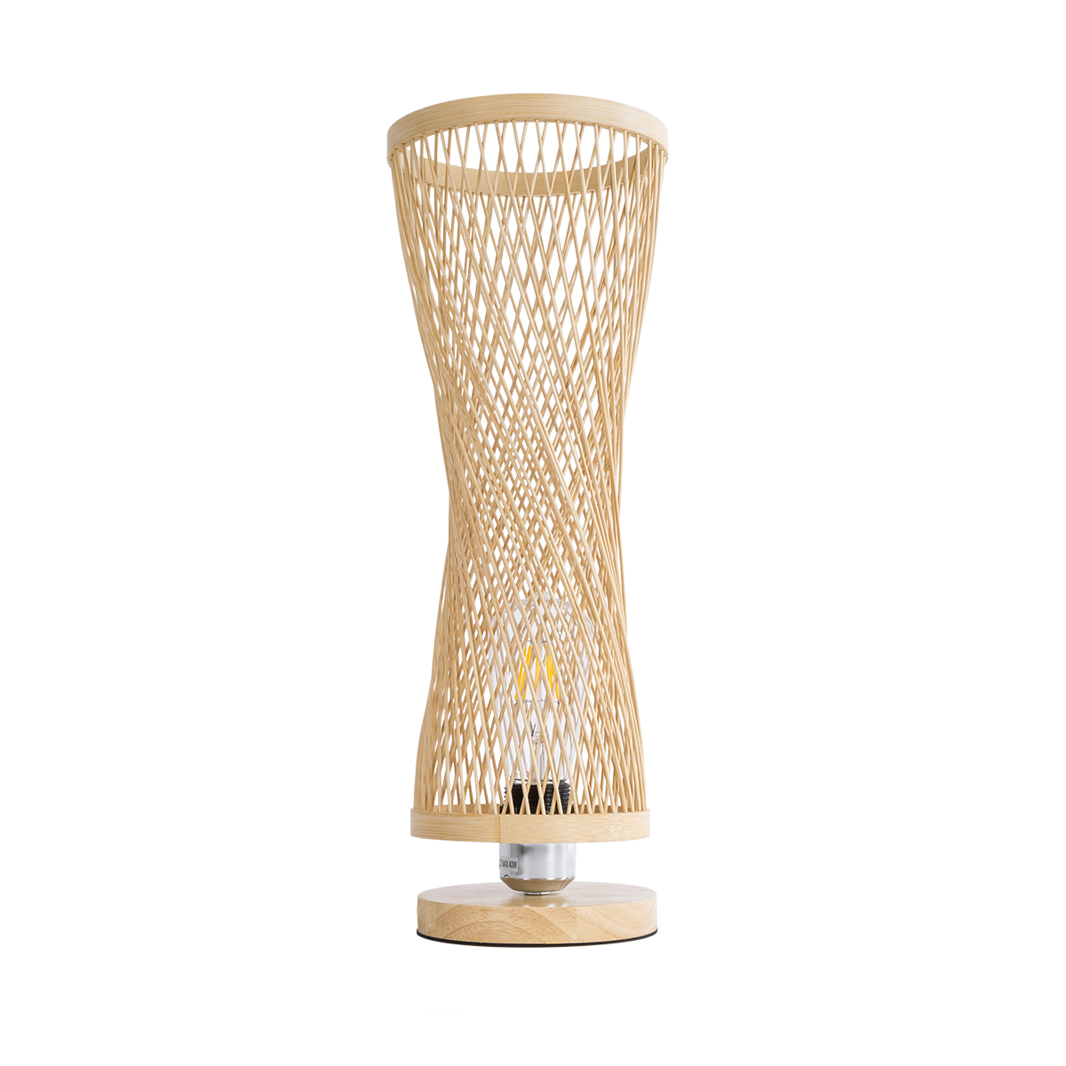 LEDTM® ROWAN 01994 Boho Επιτραπέζιο Φωτιστικό Πορτατίφ με Ντουί 1 x E27 AC 220-240V IP20 - Μπεζ - Μ17 x Π17 x Υ42cm - Image 4