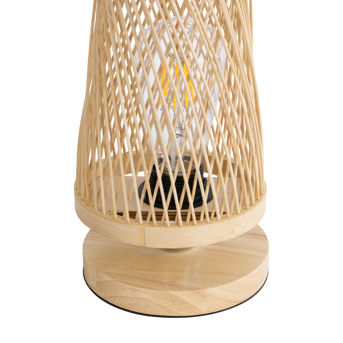 LEDTM® ROWAN 01994 Boho Επιτραπέζιο Φωτιστικό Πορτατίφ με Ντουί 1 x E27 AC 220-240V IP20 - Μπεζ - Μ17 x Π17 x Υ42cm - Image 6