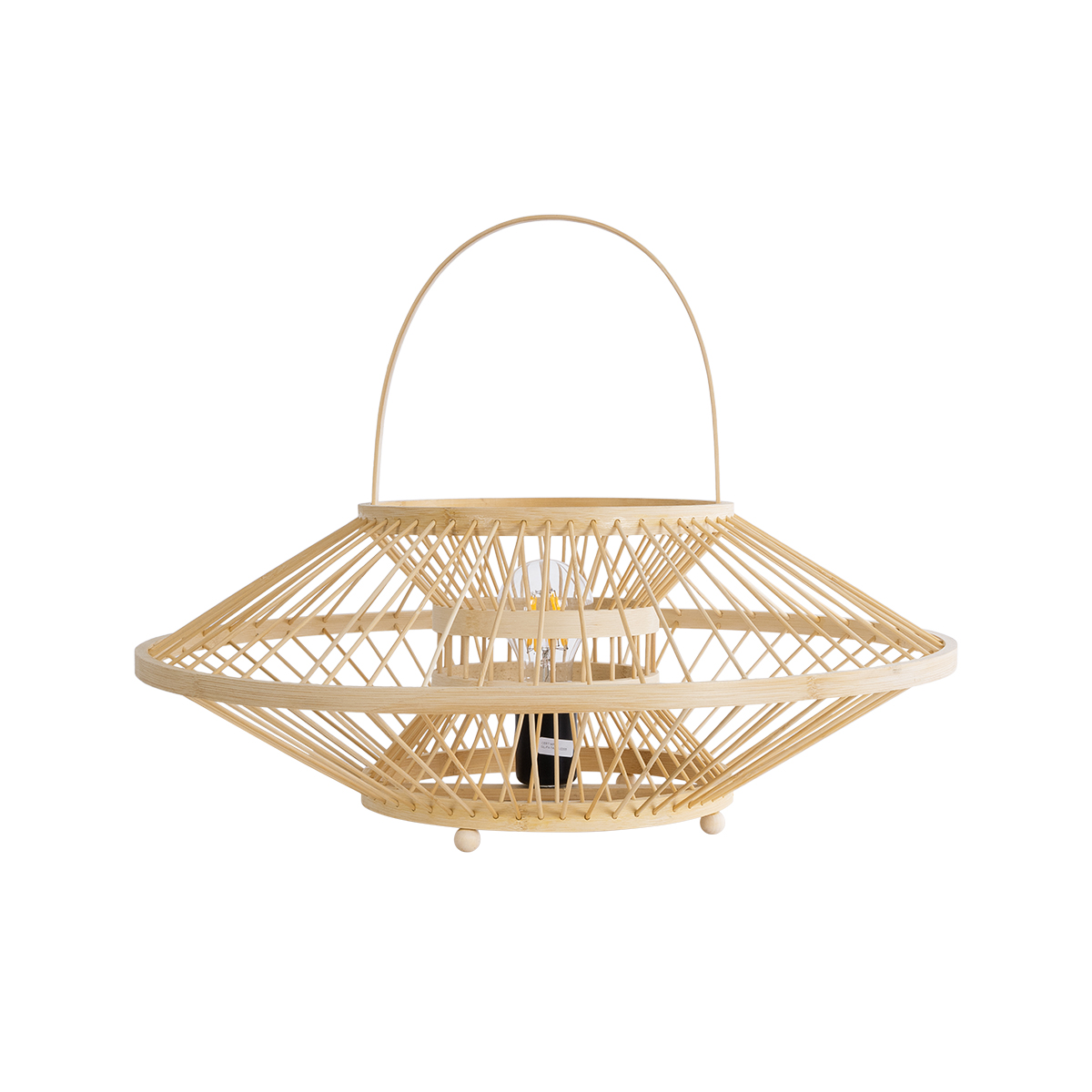 LEDTM® SORENIA 02005 Boho Επιτραπέζιο Φωτιστικό Πορτατίφ με Ντουί 1 x E27 AC 220-240V IP20 - Μπεζ - Μ50 x Π50 x Υ18cm - Image 3