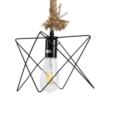 Alternative view of LEDTM® KAZEMI 02018 Μοντέρνο Κρεμαστό Φωτιστικό Οροφής με Ντουί 1 x E27 AC 220-240V IP20 - Μαύρο & Μπεζ - Μ18 x Π18 x Υ17cm