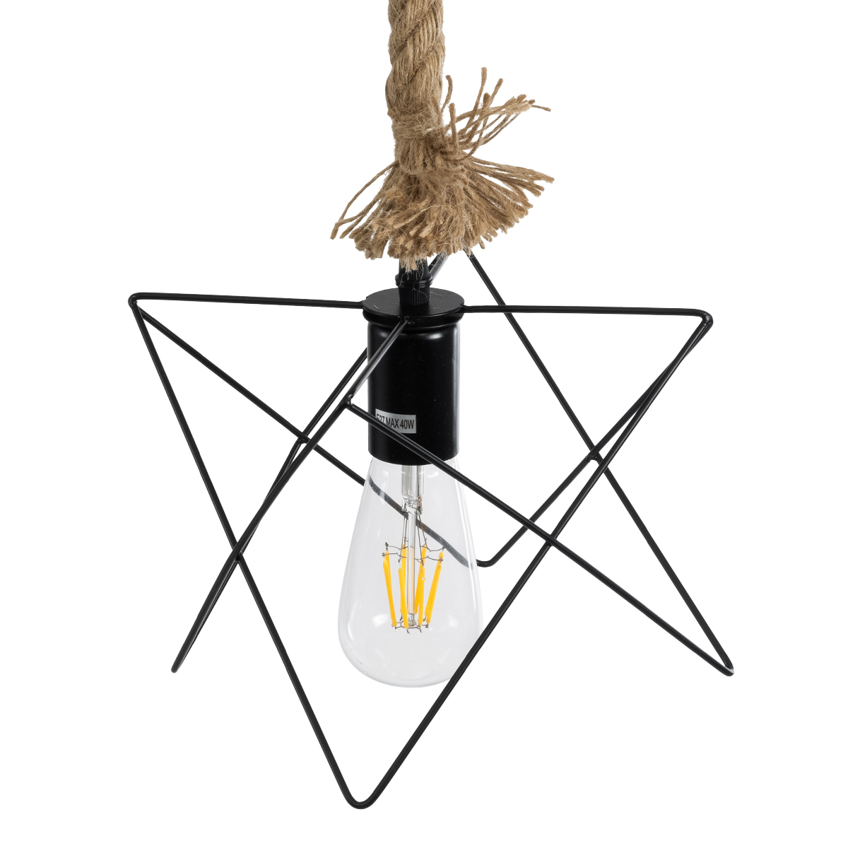 LEDTM® KAZEMI 02018 Μοντέρνο Κρεμαστό Φωτιστικό Οροφής με Ντουί 1 x E27 AC 220-240V IP20 - Μαύρο & Μπεζ - Μ18 x Π18 x Υ17cm - Image 7