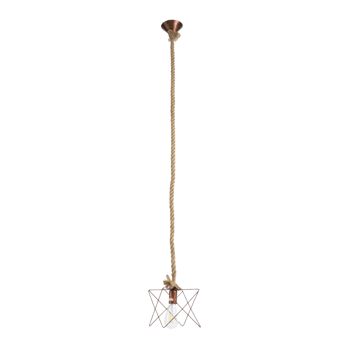 LEDTM® KAZEMI 02019 Μοντέρνο Κρεμαστό Φωτιστικό Οροφής με Ντουί 1 x E27 AC 220-240V IP20 - Χάλκινο & Μπεζ - Μ18 x Π18 x Υ17cm - Image 4