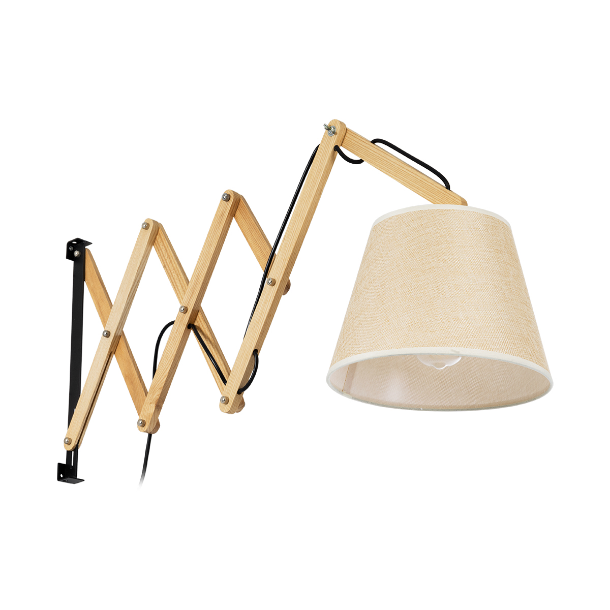 LEDTM® TALISHA 02028 Μοντέρνο Φωτιστικό Τοίχου - Απλίκα με Ντουί 1 x E27 AC 220-240V IP20 - Μπεζ - Μ100 x Π15 x Υ36cm - Image 2