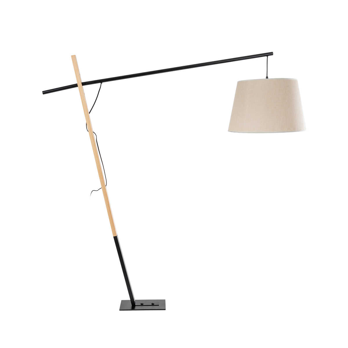 LEDTM® KELSIE 02030 Μοντέρνο Επιδαπέδιο Φωτιστικό με Ντουί 1 x E27 AC 220-240V IP20 - Μαύρο & Μπεζ - Μ40 x Π125 x Υ140cm - Image 4