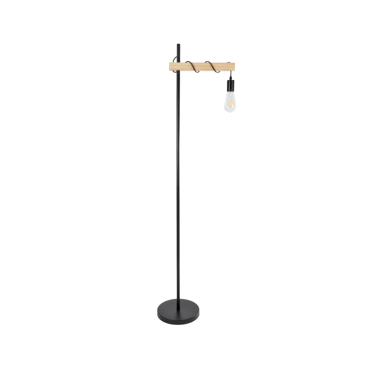 LEDTM® MINDELO 02033 Μοντέρνο Επιδαπέδιο Φωτιστικό με Ντουί 1 x E27 AC 220-240V IP20 - Μαύρο & Μπεζ - Μ35 x Π24 x Υ150cm - Image 2