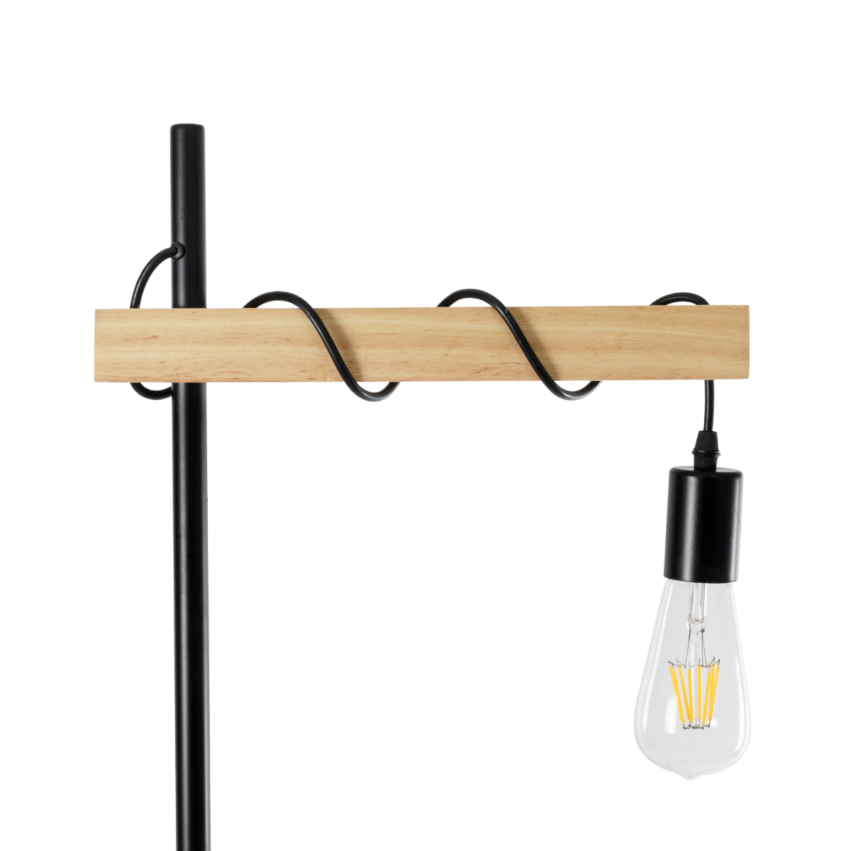 LEDTM® MINDELO 02033 Μοντέρνο Επιδαπέδιο Φωτιστικό με Ντουί 1 x E27 AC 220-240V IP20 - Μαύρο & Μπεζ - Μ35 x Π24 x Υ150cm - Image 7