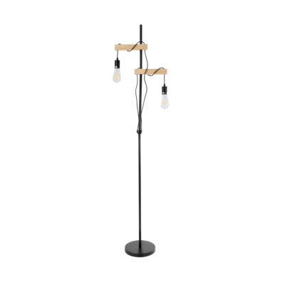 Alternative view of LEDTM® MINDELO 02034 Μοντέρνο Επιδαπέδιο Φωτιστικό με Ντουί 2 x E27 AC 220-240V IP20 - Μαύρο & Μπεζ - Μ40 x Π24 x Υ175cm