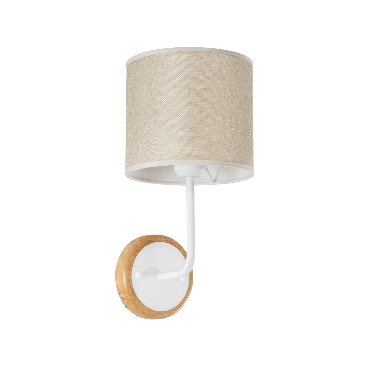 LEDTM® MANU 02044 Μοντέρνο Φωτιστικό Τοίχου - Απλίκα με Ντουί 1 x E27 AC 220-240V IP20 - Λευκό & Μπεζ - Μ18 x Π20 x Υ37cm - Image 2
