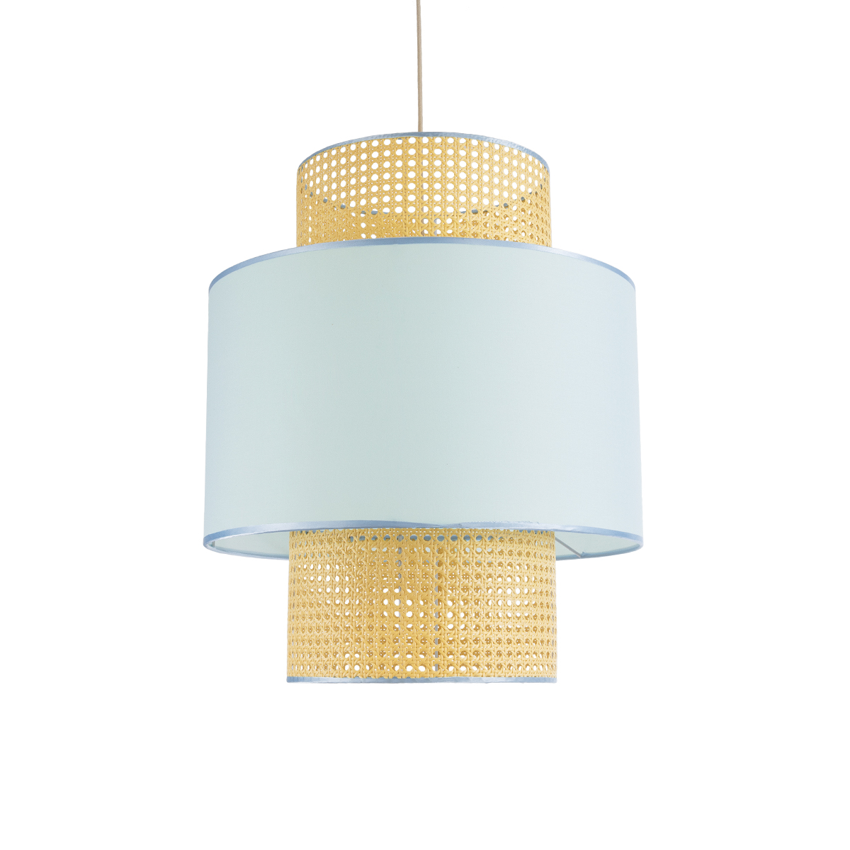 LEDTM® SAIGE 02045 Boho Κρεμαστό Φωτιστικό Οροφής με Ντουί 1 x E27 AC 220-240V IP20 - Γαλάζιο & Μπεζ - Μ50 x Π50 x Υ60cm - Image 2