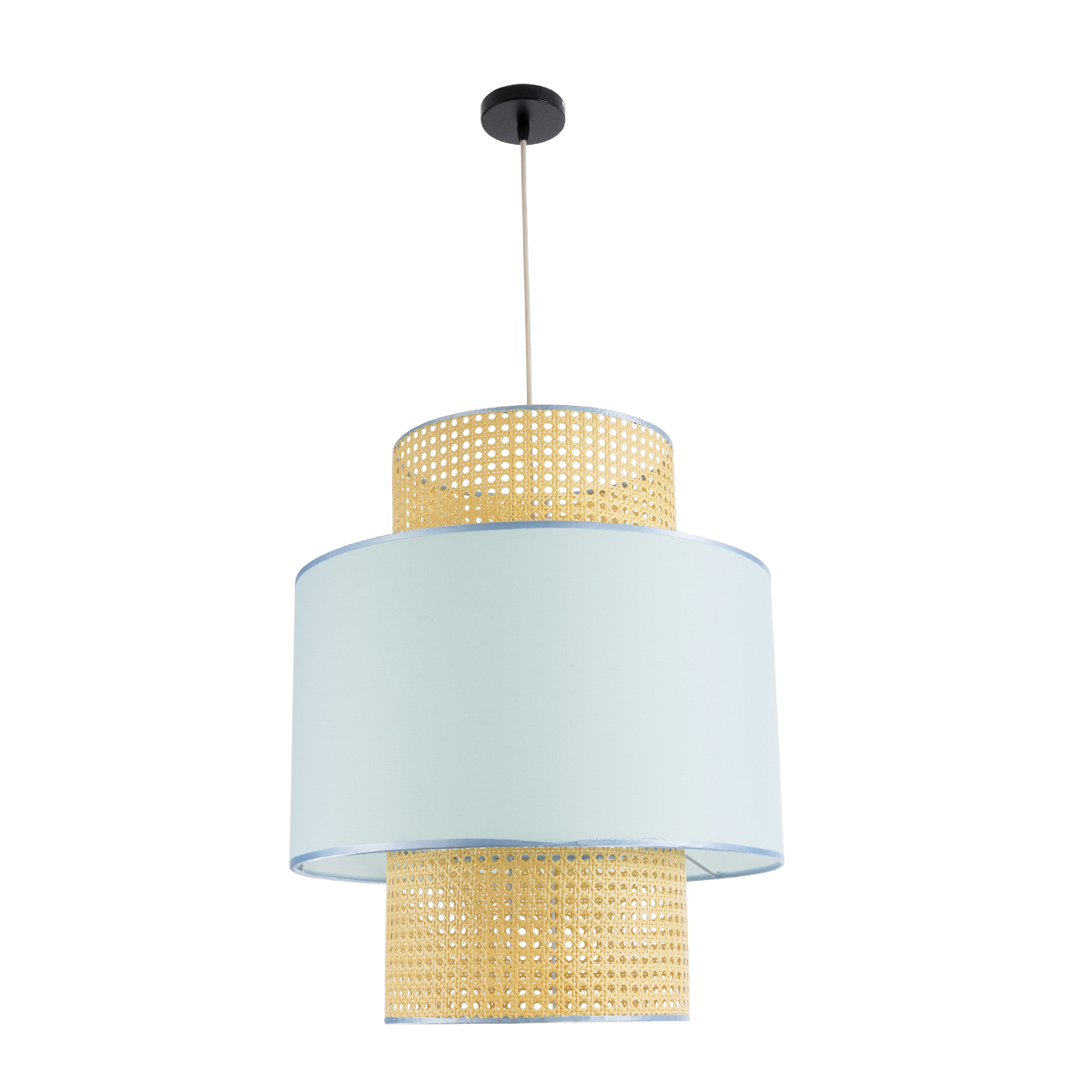 LEDTM® SAIGE 02045 Boho Κρεμαστό Φωτιστικό Οροφής με Ντουί 1 x E27 AC 220-240V IP20 - Γαλάζιο & Μπεζ - Μ50 x Π50 x Υ60cm - Image 4