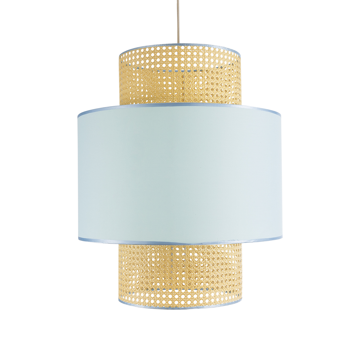 LEDTM® SAIGE 02045 Boho Κρεμαστό Φωτιστικό Οροφής με Ντουί 1 x E27 AC 220-240V IP20 - Γαλάζιο & Μπεζ - Μ50 x Π50 x Υ60cm - Image 5