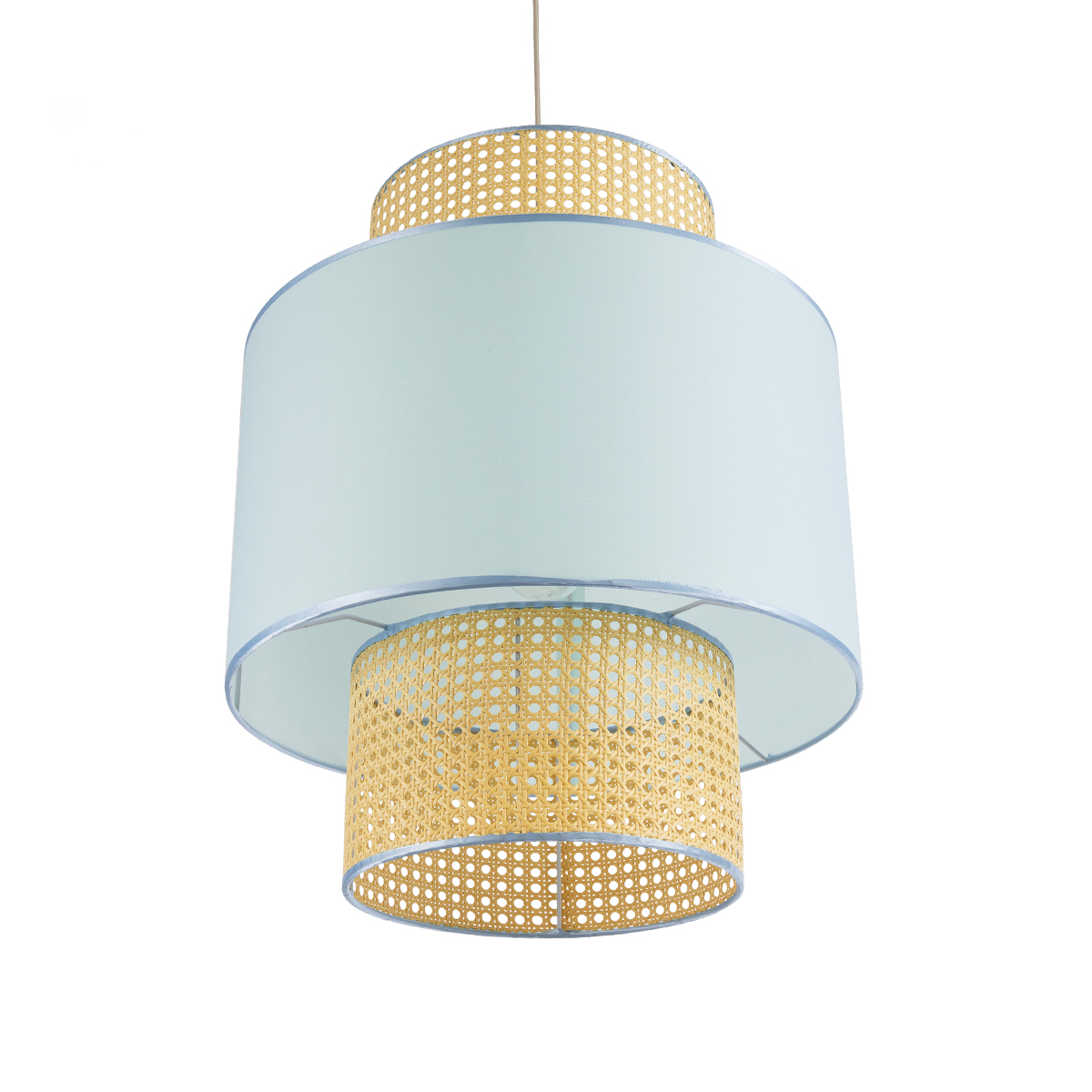 LEDTM® SAIGE 02045 Boho Κρεμαστό Φωτιστικό Οροφής με Ντουί 1 x E27 AC 220-240V IP20 - Γαλάζιο & Μπεζ - Μ50 x Π50 x Υ60cm - Image 6