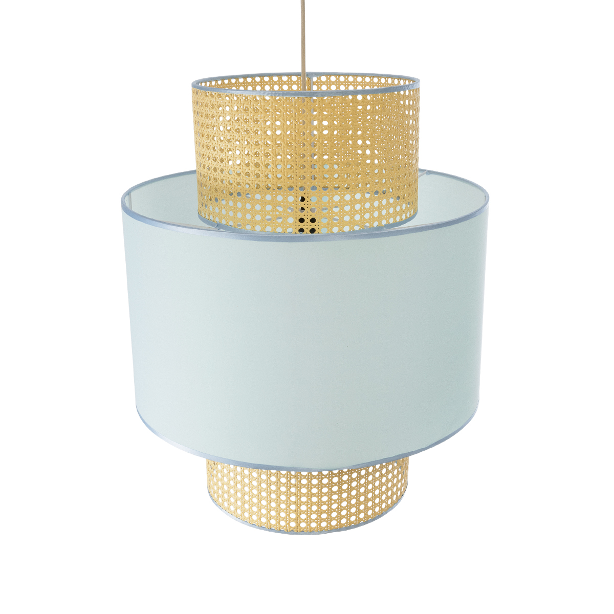 LEDTM® SAIGE 02045 Boho Κρεμαστό Φωτιστικό Οροφής με Ντουί 1 x E27 AC 220-240V IP20 - Γαλάζιο & Μπεζ - Μ50 x Π50 x Υ60cm - Image 7